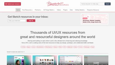 Sketch App Sources Website Screenshot