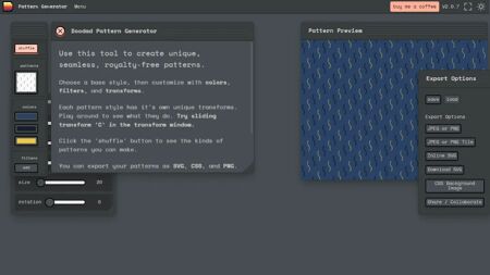 Doodad Pattern Generator Website Screenshot