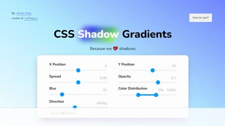 CSS Shadow Gradients Website Screenshot