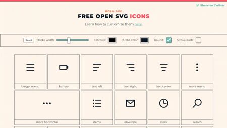 Hola SVG Icons Website Screenshot