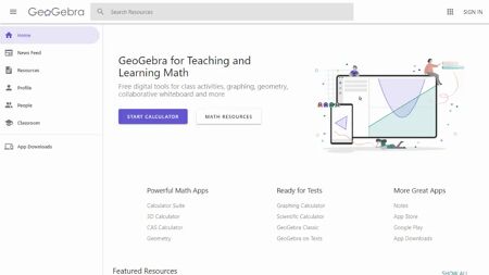 GeoGebra Website Screenshot