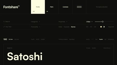 Fontshare Website Screenshot