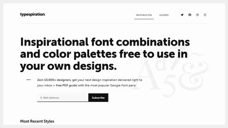 Typespiration.com Website Screenshot