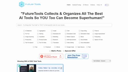 Future Tools Website Screenshot