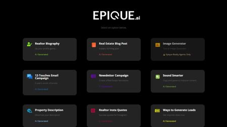 Epique AI Website Screenshot