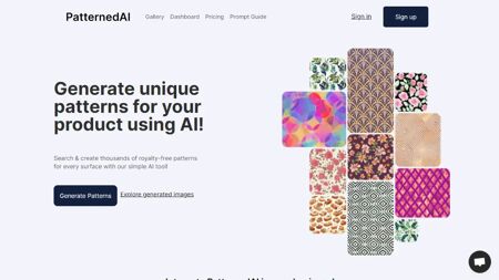 PatternedAI Website Screenshot