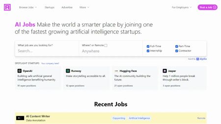 AI Jobs Website Screenshot