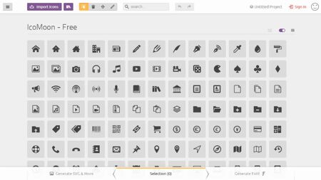IcoMoon App Website Screenshot