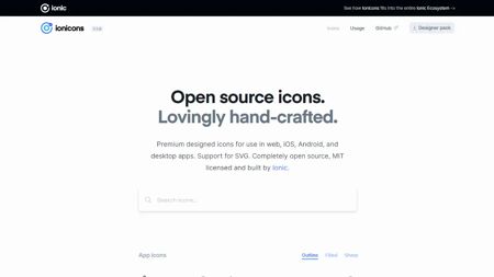 Ionicons Website Screenshot