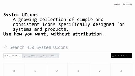 System UIcons Website Screenshot