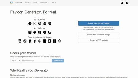 Favicon Generator Website Screenshot