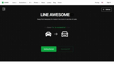 Line Awesome Website Screenshot