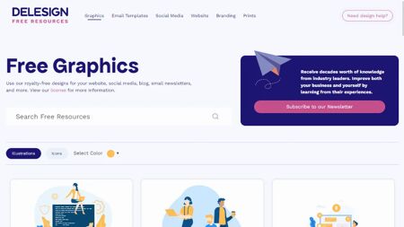 Delesign Free Designs Website Screenshot