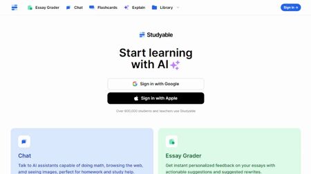 Studyable Website Screenshot