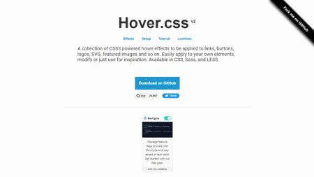 Hover.css Website Screenshot