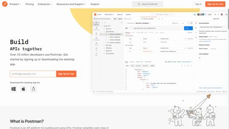 Postman API Platform Website Screenshot