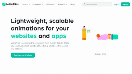 LottieFiles Website Screenshot