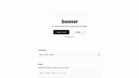 Sonner Website Screenshot