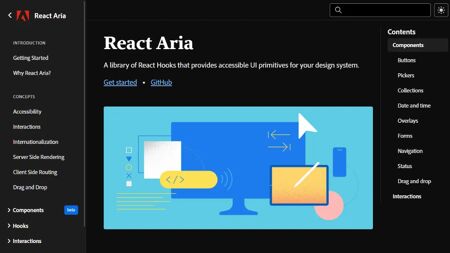 React Aria Website Screenshot