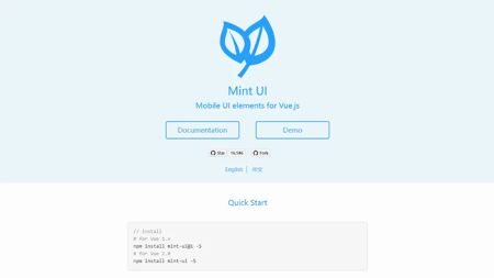 Mint UI Website Screenshot