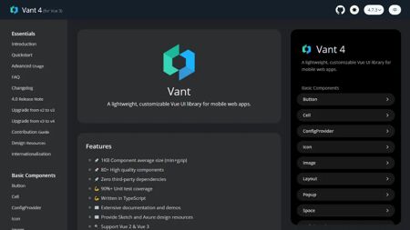 Vant 4 Website Screenshot