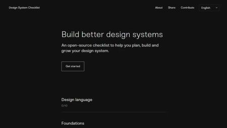 Design System Checklist Website Screenshot