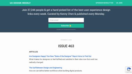 UX Design Weekly Website Screenshot