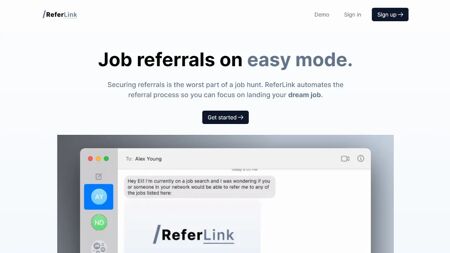 ReferLink Website Screenshot