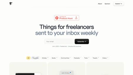 Freelance Things Website Screenshot