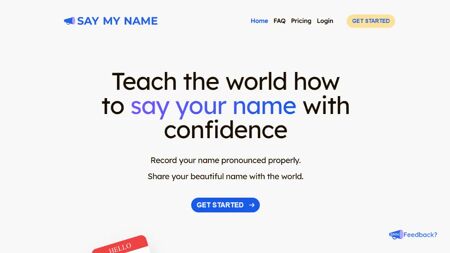 Say My Name Website Screenshot