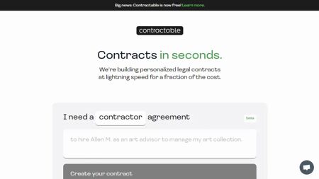 Contractable Website Screenshot