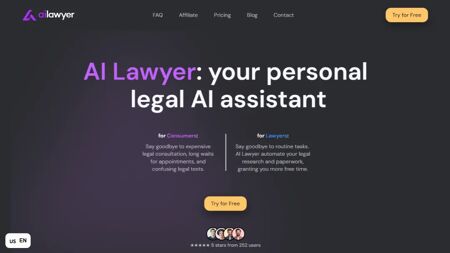 AI Lawyer Website Screenshot