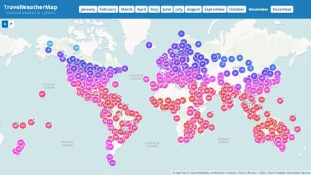 Travel Weather Map Website Screenshot