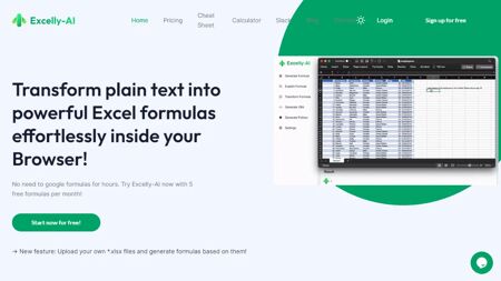 Excelly-AI Website Screenshot