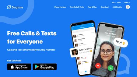 Dingtone Website Screenshot